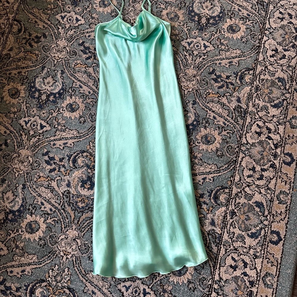bebe Mint Green Satin Dress